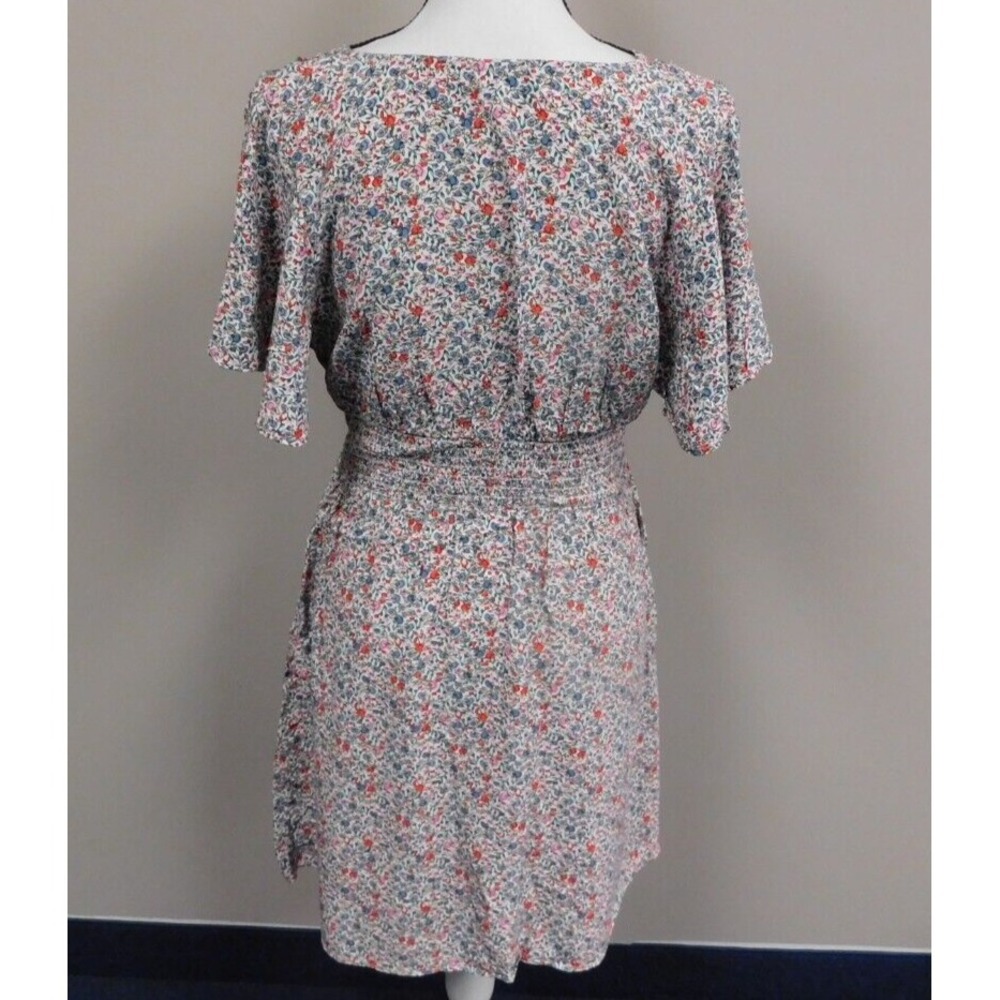 Loft  Women's Dress with Petite Flowers Elastic Waist Short Sleeve Size 6 - Picture 3 of 4
